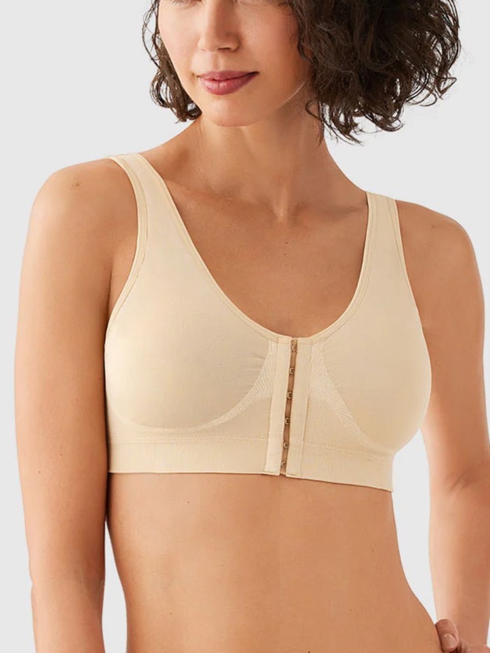 Wacoal B-Smooth Neutral Front Closure Seamless Wire Free Bra Women’s Size 38